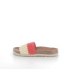 Mules beig-rojo trenzado