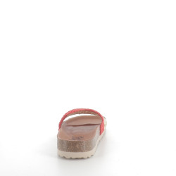 Mules beig-rojo trenzado