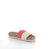 Mules beig-rojo trenzado