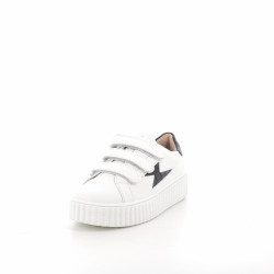 Baskets En Simili Cuir Blanc et Noir Vanessa Wu