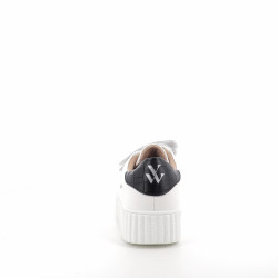 Baskets En Simili Cuir Blanc et Noir Vanessa Wu