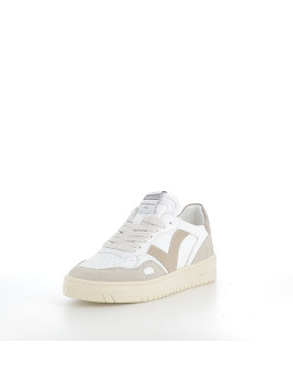 Baskets blanches et beige