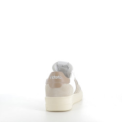 Baskets blanches et beige