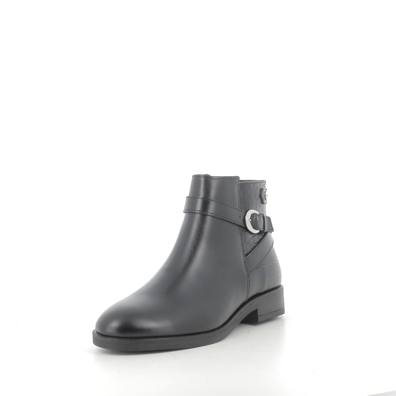 Bottines noires Croco