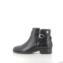 Bottines noires Croco