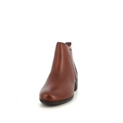 Bottines en cuir marron