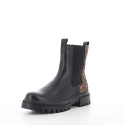 Boots noires léopard