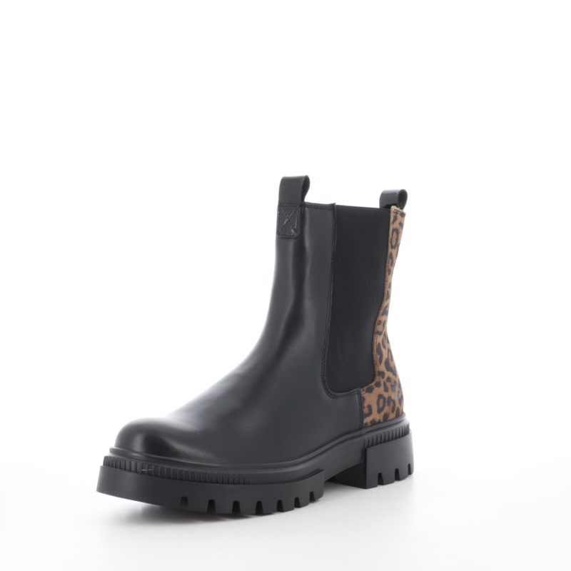 Boots noires léopard