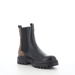 Boots noires léopard