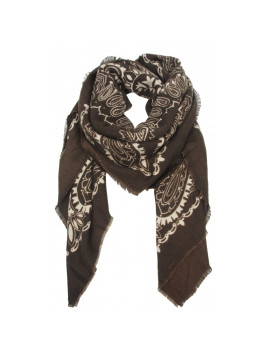 Foulard acrylique marron