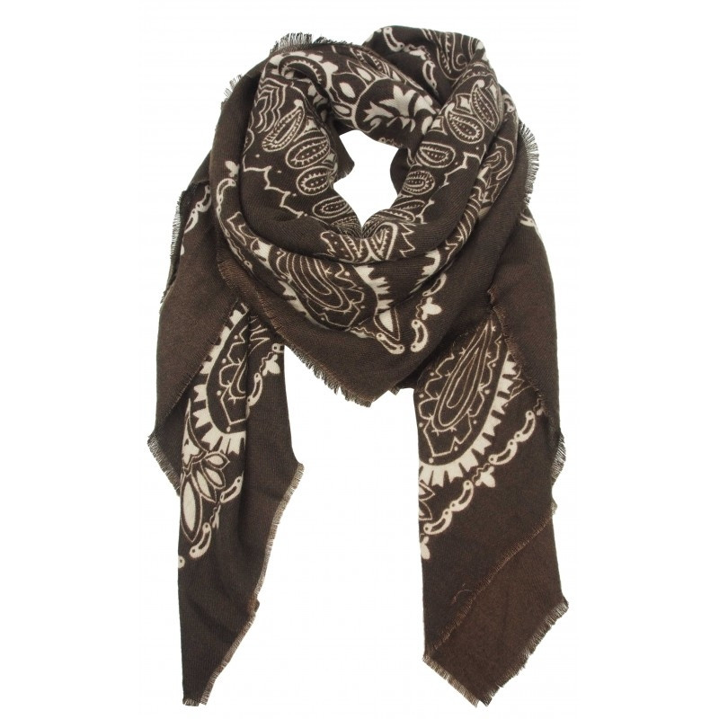 Foulard acrylique marron