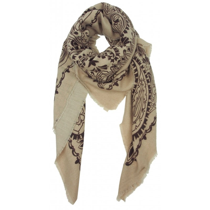 Foulard acrylique beige