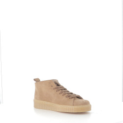 Baskets Montantes en Cuir Camel