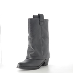 bottines noires en cuir