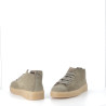 Baskets Montantes en Cuir Vert Kaki