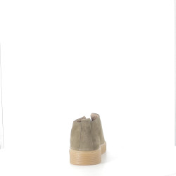 Baskets Montantes en Cuir Vert Kaki