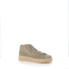 Baskets Montantes en Cuir Vert Kaki