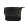 Sac à Bandoulière Grand Format en Cuir Noir Bear