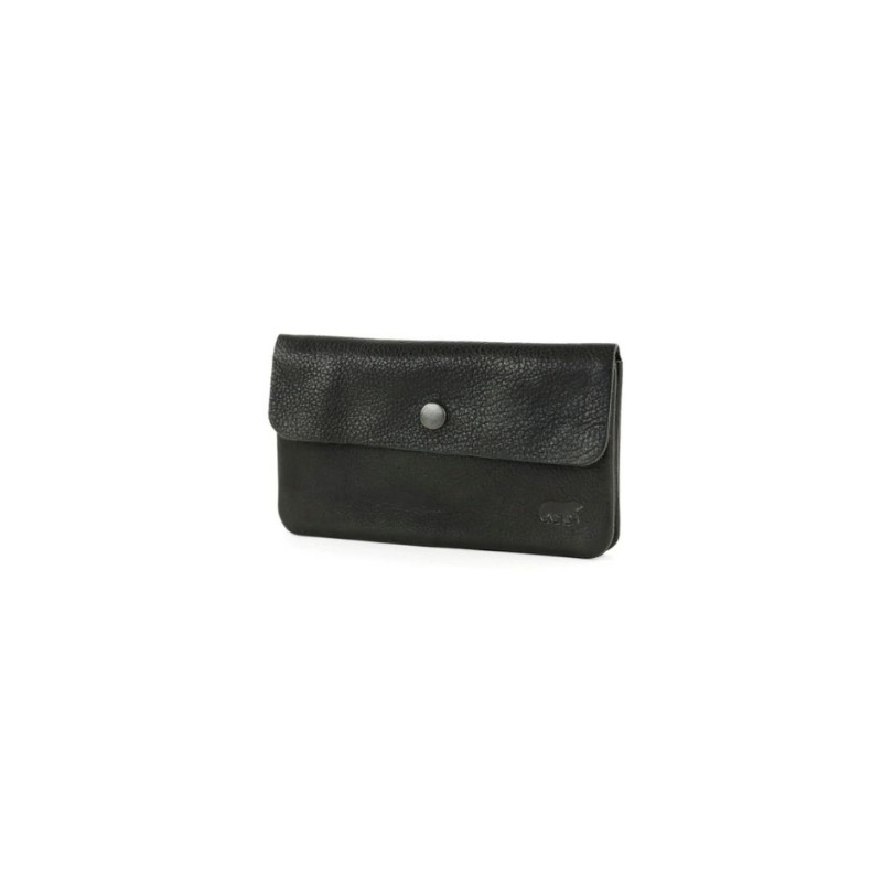 Portefeuille noir en cuir