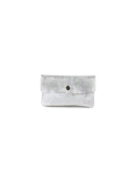 Porte-feuille argenté cuir