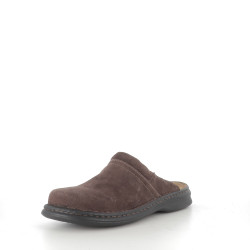 Mules en cuir marron