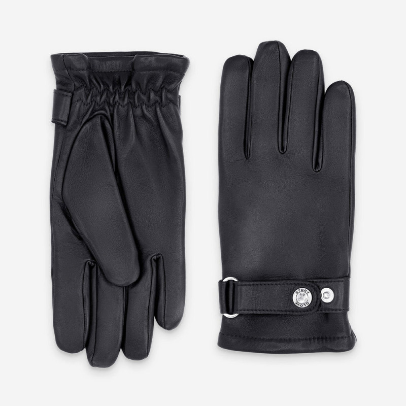 Gants en cuir noir