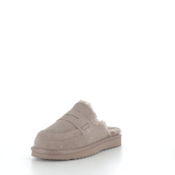 Mules en cuir taupe