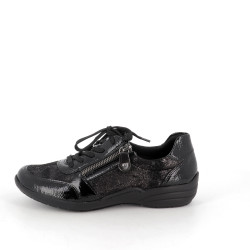 baskets basses Remonte en noir brillant