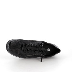 baskets basses Remonte en noir brillant