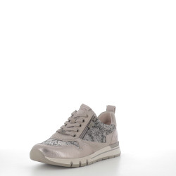 Baskets basses taupe en cuir