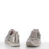 Baskets basses taupe en cuir
