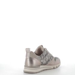 Baskets basses taupe en cuir