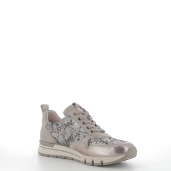 Baskets basses taupe en cuir
