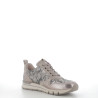 Baskets basses taupe en cuir