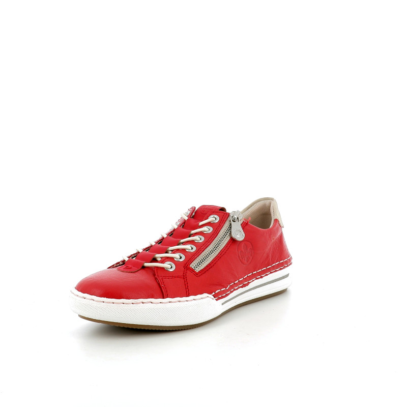 Baskets rouges à zip latéral