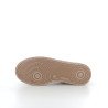 Baskets basses vertes bandes roses en cuir