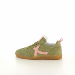 Baskets basses kaki et roses
