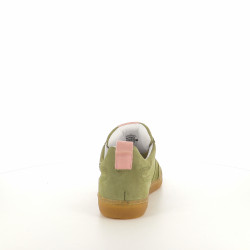 Baskets basses kaki et roses