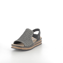 Nu-pieds noir compensés