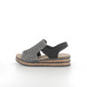 Nu-pieds noir compensés