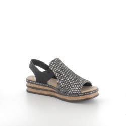 Nu-pieds noir compensés