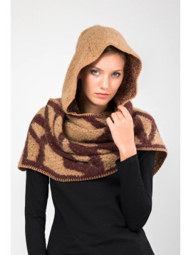 Echarpe capuche marron