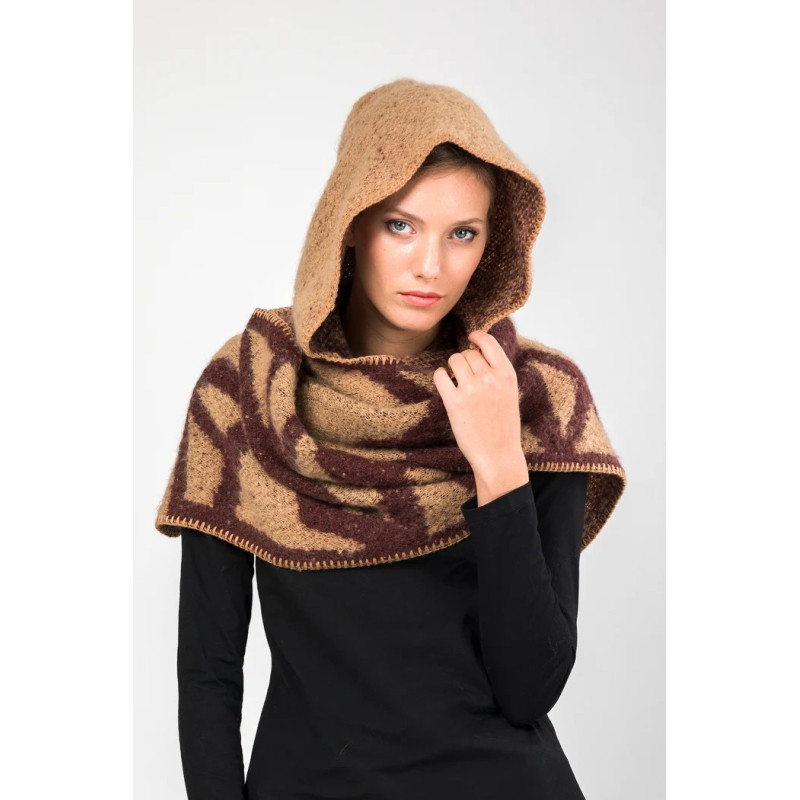Echarpe capuche marron