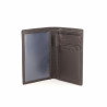 Portefeuille en cuir chocolat