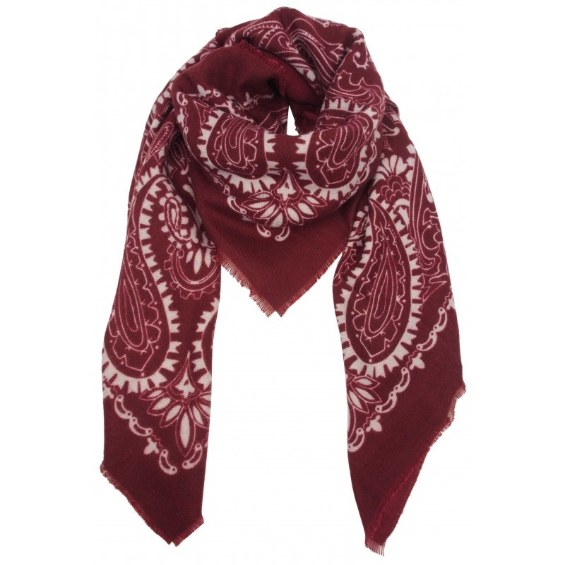 Foulard acrylique bordeaux