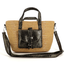 Sac paille et noir