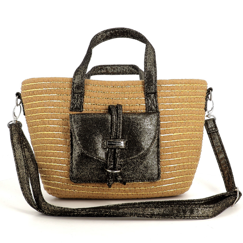 Sac paille et noir