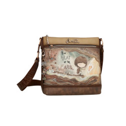 Sac À Bandoulière Marron Trois Compartiments Anekke