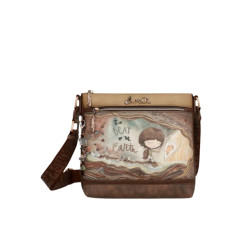 Sac À Bandoulière Marron Trois Compartiments Anekke
