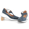 Salomés bleu marine en cuir daim